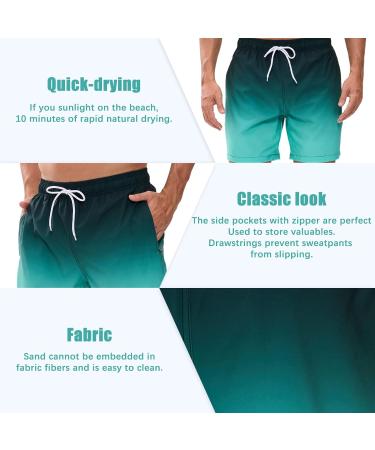 Decorie Men's Quick-Drying Swim Shorts - L Green Boardshorts with Mesh Lining for Ultimate Comfort - Buy Online on GoSupps.com