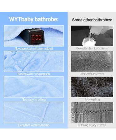 Shop Wytbaby Soft Flannel Bathrobe for Babies | Quick-Dry Hooded Robe - Blue Elephant Design (3-12 Months) - Buy Online on GoSupps.com