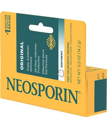 Neosporin Antibiotic Ointment with Bacitracin Zinc for Wound Care - 0.5 oz - Buy Online on GoSupps.com