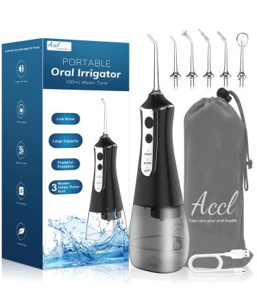 Water Dental Flosser Cordless for Teeth Cleaning Water Pick - Dental Oral Irrigator Braces Care Portable Rechargeable IPX7 Waterproof Powerful Battery Life Water Teeth Cleaner Picks for Home Travel Grey