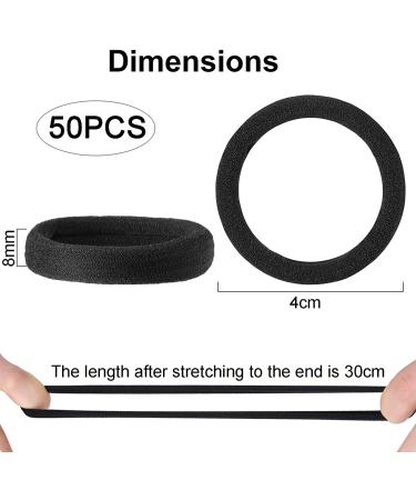 Nuoshen 100 Pcs Cotton Hair Ties for Women - Elastic Hair Bands for Thick, Heavy, and Curly Hair - Black Ponytail Holders - Buy Online on GoSupps.com