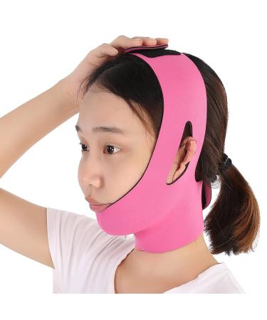 Reusable V Line Face Lift Mask  Facial Double Chin Lifting Belt  V Shaped Face Lifting Belt  Slimming Bandages for Anti Aging Anti Wrinkle Firming Skin(Rose Red)