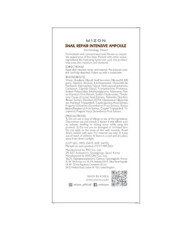 MIZON Snail Repair Eye Cream and Intensive Ampoule 25ml Set - Buy Online on GoSupps.com