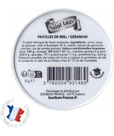 Pack of 5 Boxes | Sant'Angelo Lozenges | Geranium Honey Flavour | Traditional Sweets 100% French - Buy Online on GoSupps.com