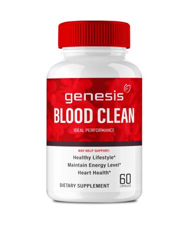 Genesis Blood Clean Capsules - Advanced Formula Supplement for Maximum Strength - Natural Blood Vessel Cleaner GenesisBlood Clean Pills GenesisBloodClean Pastillas Reviews (60 Capsules)