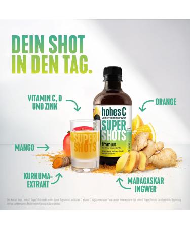 Hohes C Super Shots Gift Set - Immun & Energy Boost with Shot Glass | Orange Mango Ginger Cranberry Guarana Chili - International Shipping Available - Buy Online on GoSupps.com