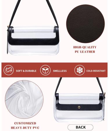 Vorspack Clear Stadium Bag - Stylish PVC Clear Purse for Women - Black - Buy Online on GoSupps.com