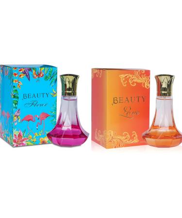 Women's Perfume Combo Beauty Fleur&Love Eau De Parfum Long Lasting Fragrance 3.4 Fl Oz Spray Each for Daily Used