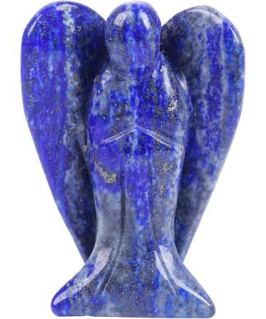 Lovionus89 Hand-Carved Lapislazuli Guardian Angel Statue - 5cm Healing Crystal Decoration for Home & Spiritual Wellness - Buy Online on GoSupps.com