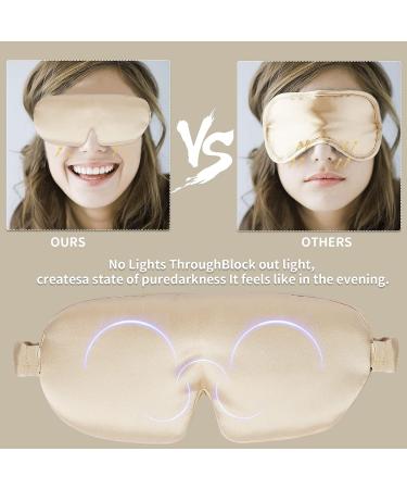 Mulberry Silk Sleep Mask - Adjustable Eye Mask for Women and Men - Ideal for Travel, Home, and Office - Gold - Buy Online on GoSupps.com