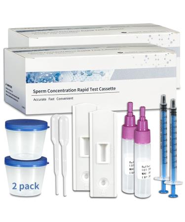 Fertility Home Test Kit for Men- Shows Normal or Low Sperm Count for Male - 2 Tests Included. Easy to Read Results-Convenient Accurate Private