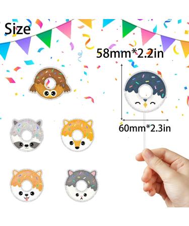 Cute Animal Donut Kids Happy Birthday Cupcake Toppers Set of 18 - This is a donut party baby shower or birthday party cartoon decoration that boys and girls will love - SugarGera - Buy Online on GoSupps.com