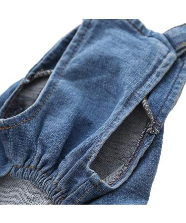 Dog Denim Jumpsuit Costume for Yorkie Bulldog | Cat Pet Jean Overalls Clothes | Size M (Blue) - Buy Online on GoSupps.com