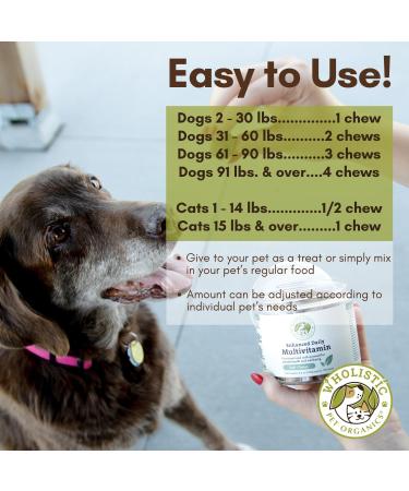 Wholistic Pet Organics Dog Multivitamin Chews | Natural Homemade Supplement with Probiotics | 120 Count - Buy Online on GoSupps.com
