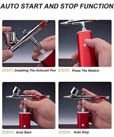Portable Cordless Airbrush Compressor Kit for Makeup Art Paint Nail Beauty Cake Decoration Tattoos Model Artist - Buy Online on GoSupps.com