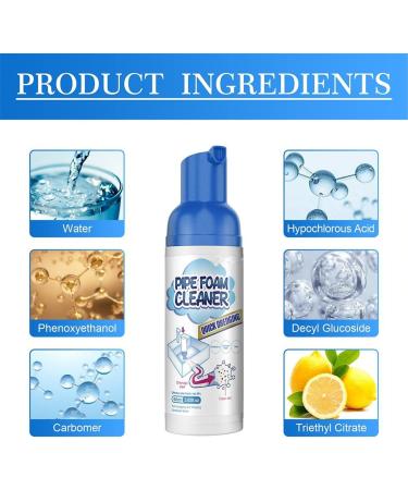 Drain Foam Cleaner Pipe Dredge Deodorant Foam Cleaner Powerful Sink and Drain Cleaner Drain Cleaner Hair Clog Remover for Kitchen Drain Sinks Tubs (2Pcs) - Buy Online on GoSupps.com