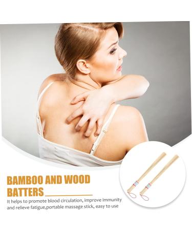 Lurrose Bamboo Massage Hammer & Trigger Point Roller - Manual Back Massager for Acupuncture Relief | International Shipping Available - Buy Online on GoSupps.com