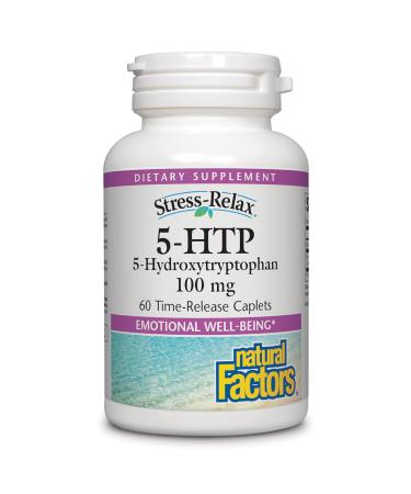Natural Factors Stress-Relax 5-HTP 100 mg 60 Enteric Coated Caplets