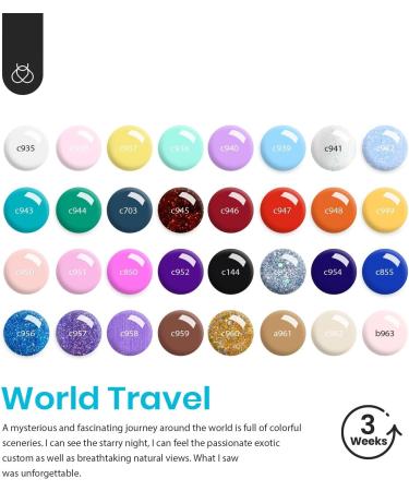 Beetles 53 Pcs Gel Nail Polish Kit with UV LED Light | World Travel Collection | Soak Off 32 Colors Christmas Manicure Set | Rainbow Falls-12 Colors - Buy Online on GoSupps.com