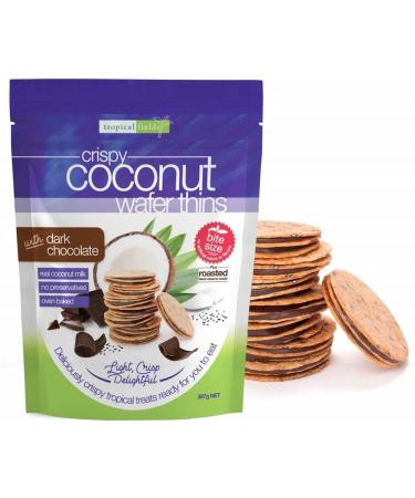 Tropical Fields Coconut Wafer Thins with Dark Chocolate Light Crisp Pack 397g - Buy Online on GoSupps.com