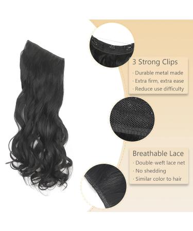 Gairyan Secret Hair Extensions with Wire - 45cm Adjustable Invisible Synthetic Long Wavy Curly Hair (Black) | Shop Now! - Buy Online on GoSupps.com