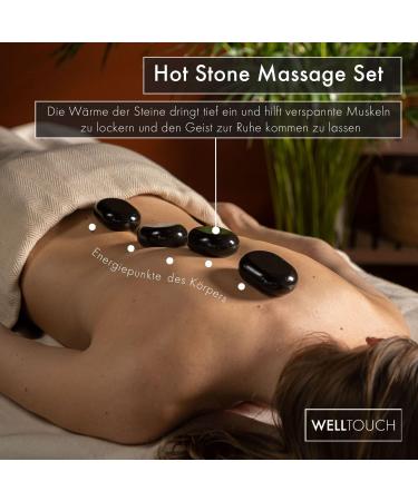 Hot Stone Massage Stones Set - 18 Basalt Stones for Wellness & Therapy | Decorative Bamboo Box | Ideal for Relaxation & Heat Treatment - Buy Online on GoSupps.com