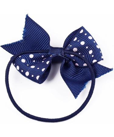 KOONY Baby Girls Navy Hair Bow Elastic Ties Ponytail Holders - 16pc Set - Buy Online on GoSupps.com