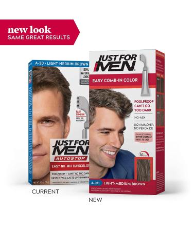 Just for Men Light Medium Brown Hair Color A-30 - Easy No Mix Formula with Applicator | International Shipping - Buy Online on GoSupps.com