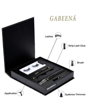 Shop Gabeena Fake Eyelash Extension Kit - Reusable Waterproof False Eyelashes with Glue Applicator & Brush - Perfect for Beginners - Buy Online on GoSupps.com
