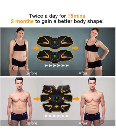 EGEYI EMS Abdominal Muscle Trainer - USB Rechargeable 8 Modes & 19 Intensities for Optimal Core Stimulation - Buy Online on GoSupps.com