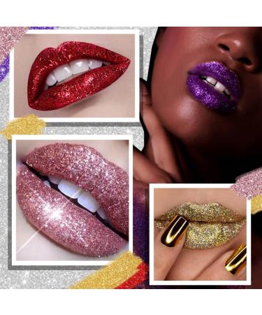 Shop Eomsky Glitter Lips Kit 4 Colors Diamond Glitter Lipstick & Waterproof Metallic Pearl Gloss Includes Lip Primer & Brush for Flawless Sparkling Lips - Buy Online on GoSupps.com