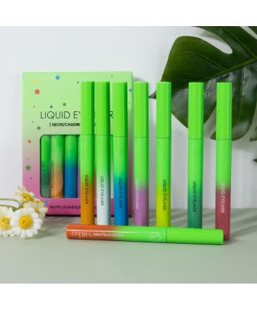  Niktule Neon Colored Pencil Liquid Eye Liner | Matte Eyeliners Pen Neon 8x Colored Bright Colors Waterproof Smudge Proof Smooth and No Eye Coating for Girl - Buy Online on GoSupps.com