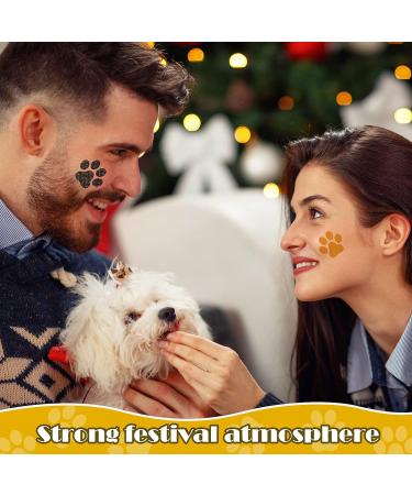 Dog Paw Glitter Tattoo Sticker Set - 20 Sheets/240 Pcs Temporary Tattoos for Women Girls - Fresh Color Body Art Accessory - Buy Online on GoSupps.com