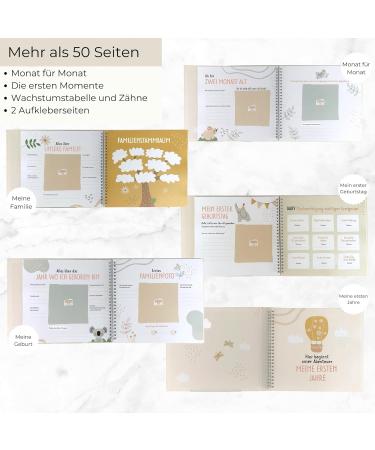 Huborns Baby Album: 50+ Page Memory Book for First Year - Perfect Gift for Baby Showers - Glue Photos & Labels - International Shipping Available - Buy Online on GoSupps.com