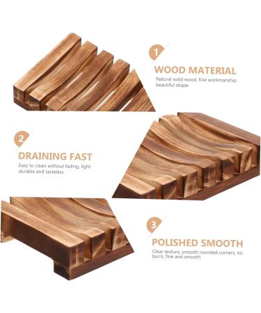 Amosfun 6 Pcs Wooden Soap Dish Coaster Holder Sink Sponge Holders Wooden Stand Toilet Soap Shower Soap Dish Wood Soap Case Shower Rod Holders Sponge Soap Sponge Sink Holder Hollow Soap Box - Buy Online on GoSupps.com