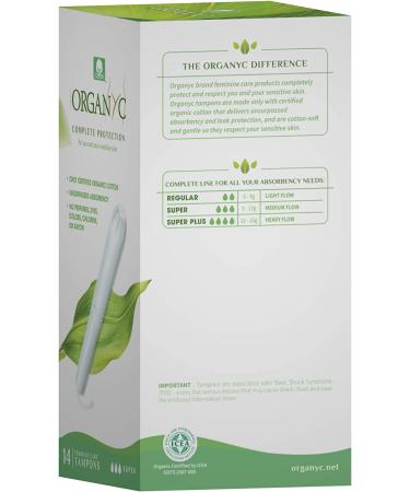 ORGANYC 100% Organic Cotton Hypoallergenic Tampons with Applicator, Super - 28 Count - Buy Online on GoSupps.com