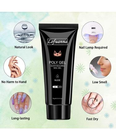 Buy Lofuanna Poly Gel 15ml - Fast-Building Acrylic Nail Extension Gel | UV LED Soak Off | Thickening Builder Gel in Nude - Buy Online on GoSupps.com