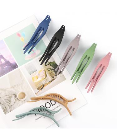 SIFLIF 4 Pack Dovetail Duckbill Hair Clips for Women - Strong Hold Jaw Clips for Thin, Thick, and Curly Hair - Multi-Color Fun Claw Clips - Buy Online on GoSupps.com