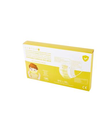 SymTEX 100PCs Medical masks in small size Mini Model S Type Iir Norm EN 14683 Certified op masks 3-layer Mouth protection mouth and nose protection (100 yellow) 1 piece (1 Pack) yellow