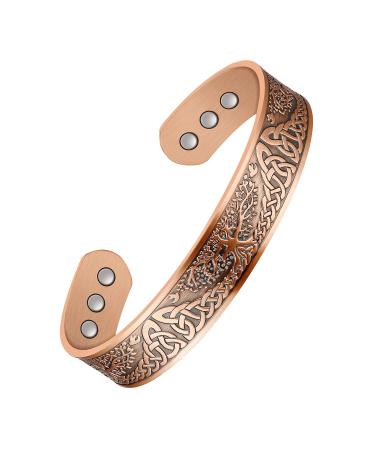 Jeracol Copper Magnetic Bracelets for Men Women 100% Solid Copper Magnetic Cuff Bangle with Powerful Magnets(Each 3500 Gauss) Brazaletes with Ajsust Tool&Jewelry Gift Box - Buy Online on GoSupps.com