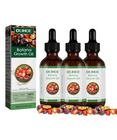 BAInuai Batana oil for hair growth100 organic Batana Oil Organic for Growth Hair promotes hair wellbeing in men and women improves the appearance of hair and skin 3 pieces