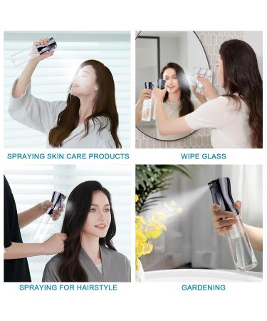 Uraqt 300ml Hair Spray Bottle - Black & Transparent | Professional Salon Water Spray for Hairdressers - Buy Online on GoSupps.com