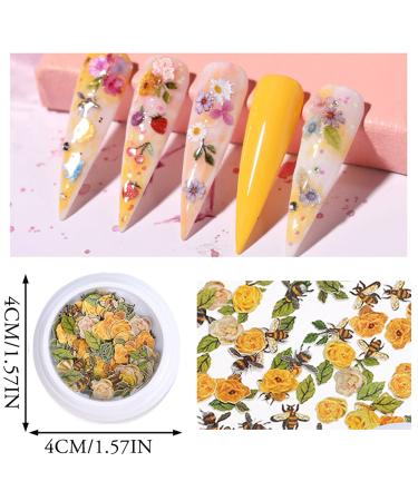 300Pcs 3D Wood Pulp Flower Nail Art Charm Set for DIY Crafting - Nail Charms Butterfly and Bow Design - S1 - Buy Online on GoSupps.com