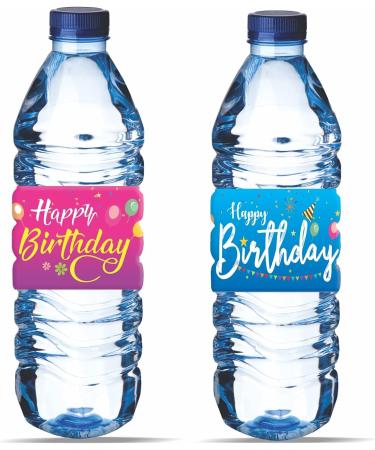 Happy Birthday Water Bottle Labels - Pack of 100 Wrappers for Party Decoration - Buy Online on GoSupps.com