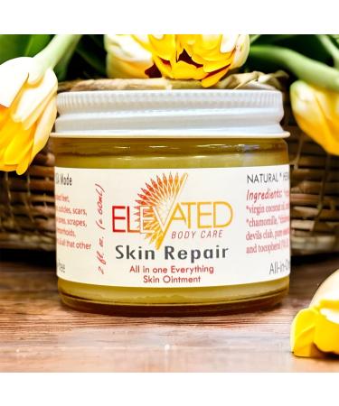 ELEVATED Skin Repair Balm - All Natural Organic Herbal Salve with Calendula & Wild Devils Club - 2oz Glass Jar - Buy Online on GoSupps.com
