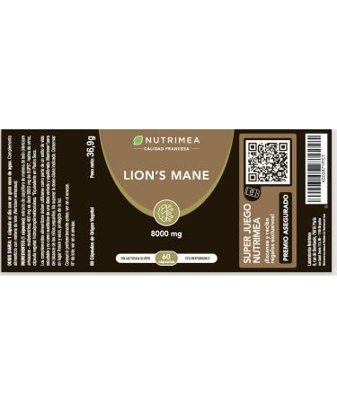  Laboratoires Nutrimea LIONS MANE 8000 mg Hericeum Erinaceus Mushroom 20:1 Extract Standardized to 20% Polysaccharides Highly Effective Lion's Mane - Buy Online on GoSupps.com