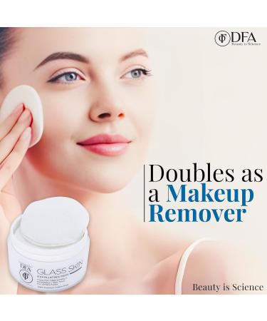 DFA Glass Skin Exfoliating Pads - Glycolic & Salicylic Acid Cotton Pads for Face - Peeling & Toner Rounds - 50 Pc - Korean Beauty - Buy Online on GoSupps.com