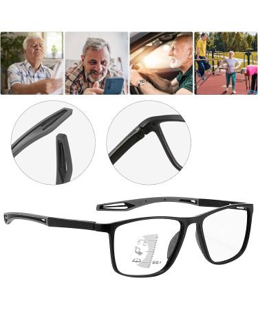 Photochrome Progressive Multifocus Reading Glasses - Self-Tinting Anti-Blue Light UV Protection Sunglasses for Outdoor Reading (2.0x Black/Gray) - Men & Women - Buy Online on GoSupps.com