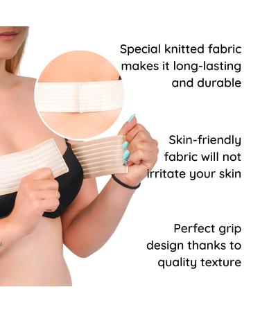 Post Surgery Breast Implant Stabilizer & Compression Band - Chest Belt for Breast Augmentation/Reduction - Sports Bra Support Strap (Beige) - Buy Online on GoSupps.com