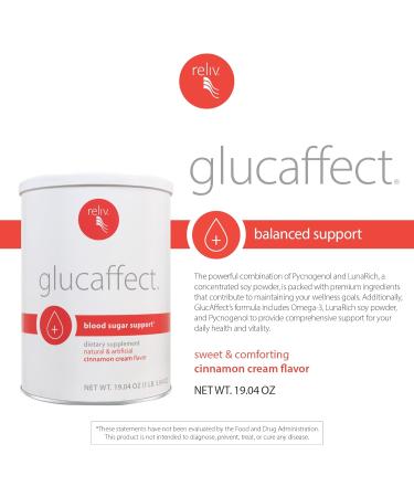 RELIV GlucAffect Support Powder - Omega 3 & LunaRich Blend for Balanced Dextrose Levels & Wellness Cinnamon Cream Flavor 19.04 oz - Buy Online on GoSupps.com